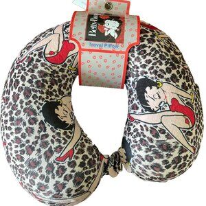 Betty Boop Travel Neck Pillow Leopard Print Soft Comfy Vacation NWT